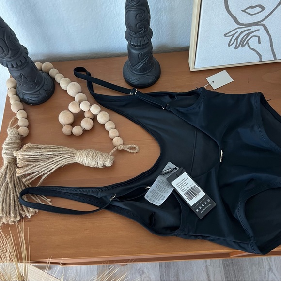SOLD ❌ BLACK LOW BACK HIGH WAISTED ONE PIECE SWIMSUIT - Picture 5 of 5